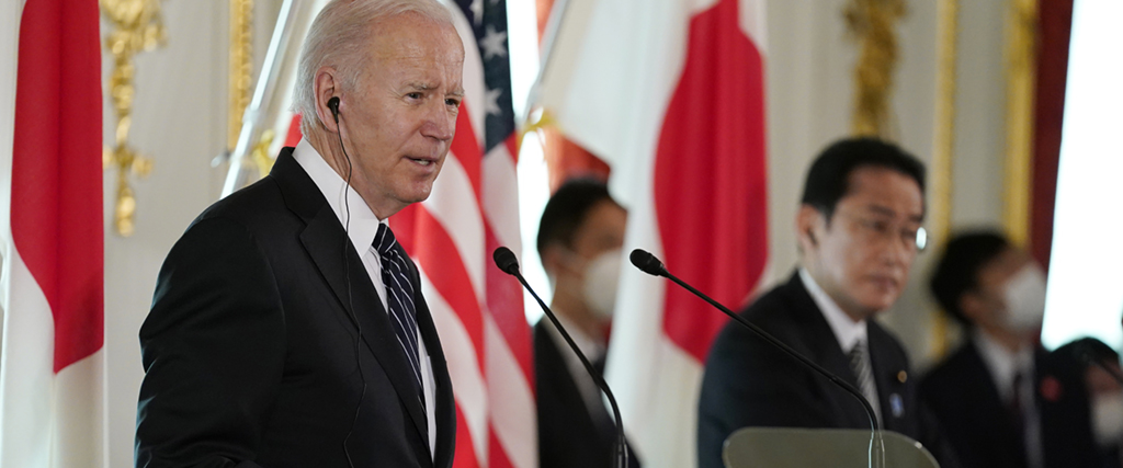 President Joe Biden under en pressträff med Japans premiärminister Fumio Kishida i Tokyo.