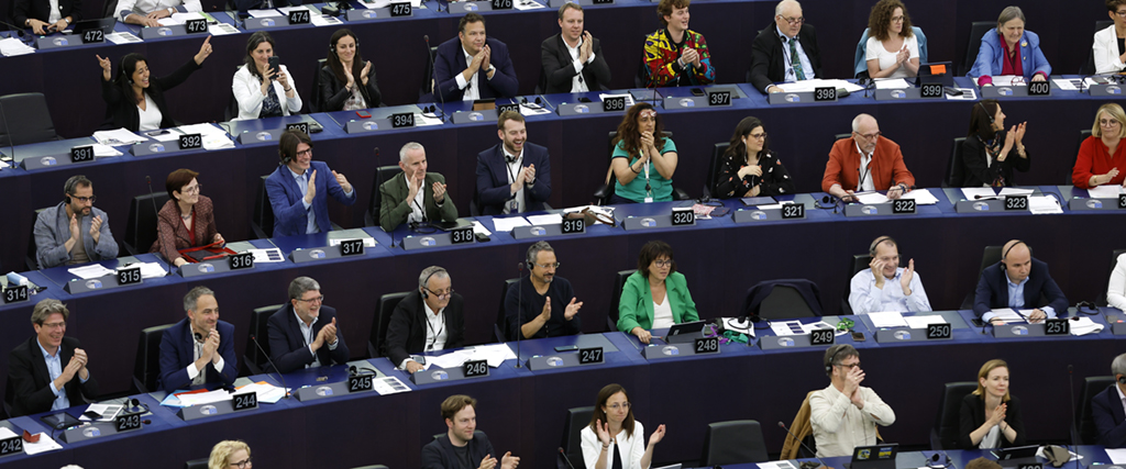 Ledamöterna i EU-parlamentet under en av veckans omröstningar i Strasbourg.