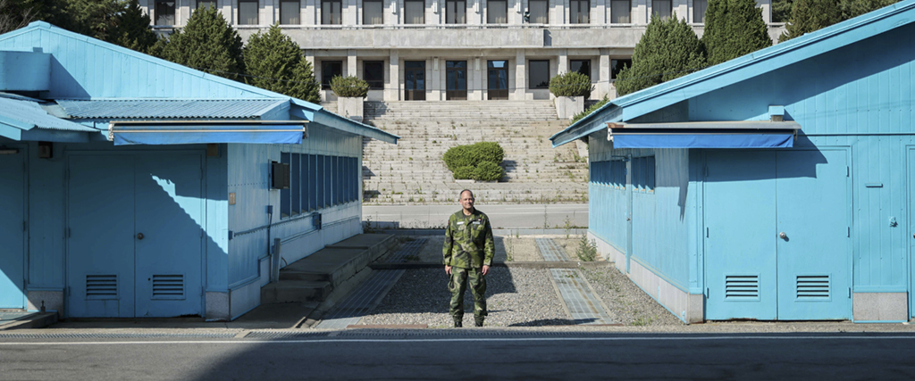 Det så kallade Gemensamma säkerhetsområdet (JSA), den del av den demilitariserade zonen där nordkoreanska och sydkoreanska styrkor står emot varandra.