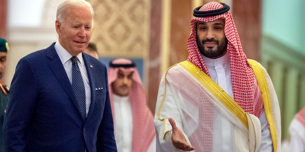 Joe Biden mötte kronprins Mohammed bin Salman, Saudiarabiens de facto-ledare.