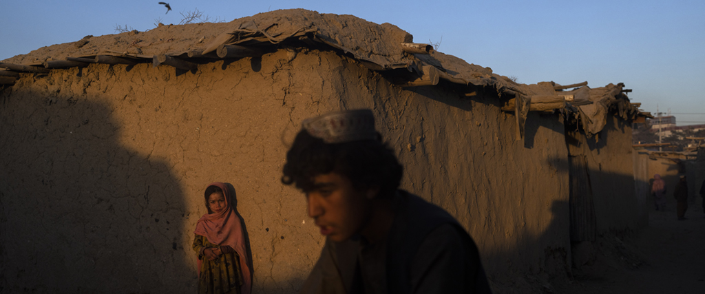 Läger för internflyktingar i Kabul, Afghanistan, november 2021.