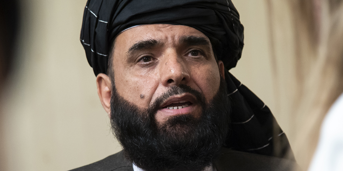 Suhail Shaheen, talesperson för talibanernas politiska kontor i Doha.
