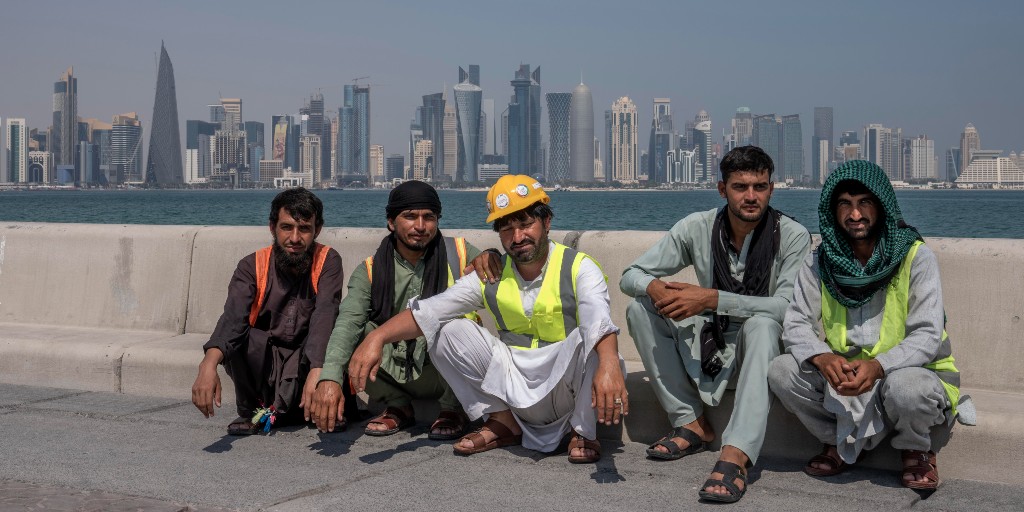 Migrantarbetare från Pakistan i oktober 2022.