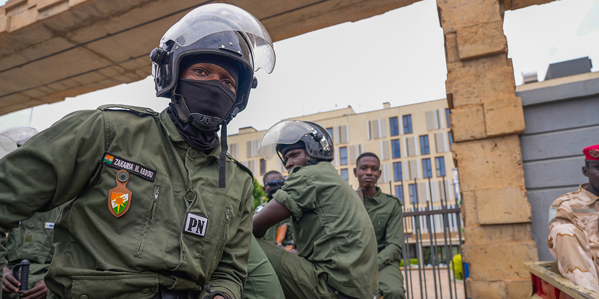 Poliser i Nigers huvudstad Niamey.