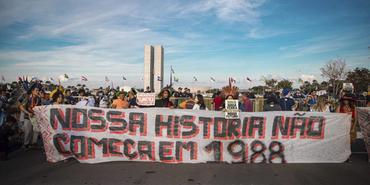 Demonstrationer mot lagförslaget ägde rum i Brasilia.
