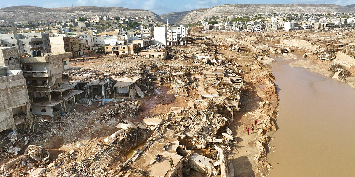 Många tusen människor har omkommit i staden Darnah i Libyen sedan stormen Daniel och de förödande skyfallen drog in.