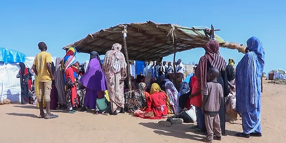Flyktingläger i Sudans grannland Tchad.