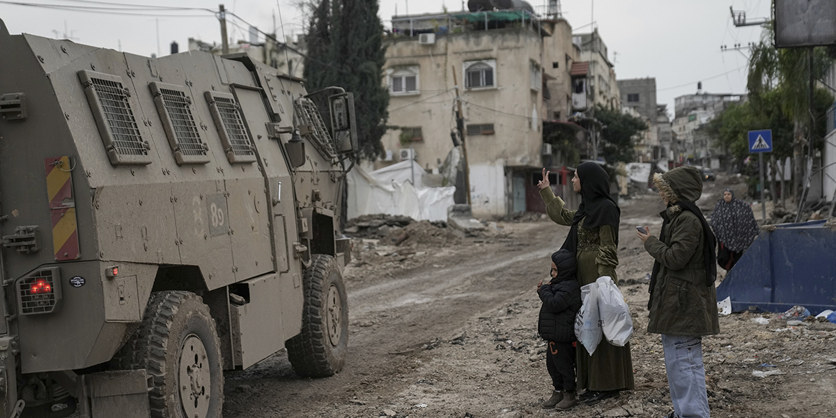 Ett israeliskt militärfordon i Tulkarm i januari.