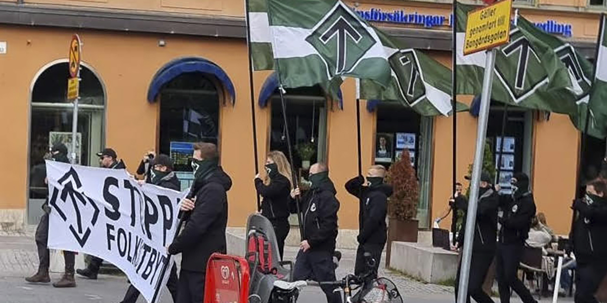 Nazistiska Nordiska motståndsrörelsen (NMR) demonstrerar