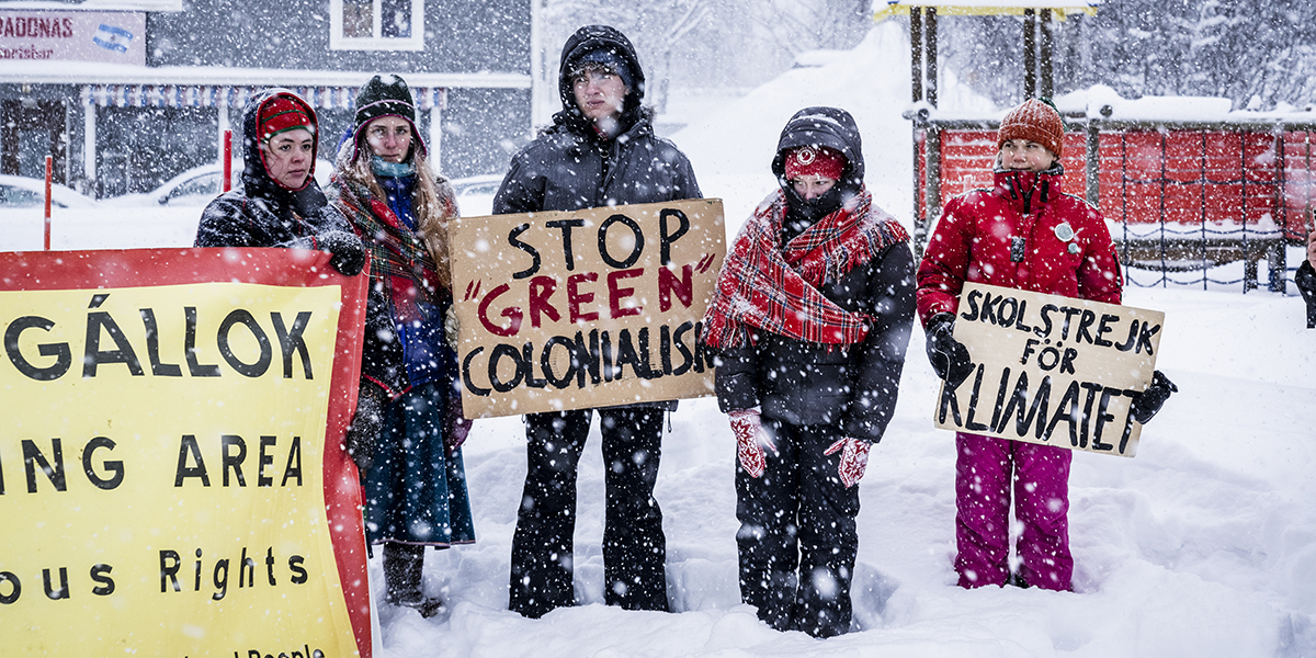 Klimatprotest och protest mot planerna på en järnmalmsgruva i Gállok.