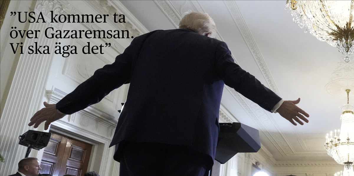 Donald Trump bakifrån med citat