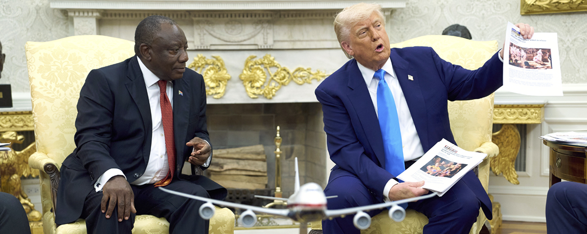 President Donald Trump och Sydafrikas president Cyril Ramaphosa