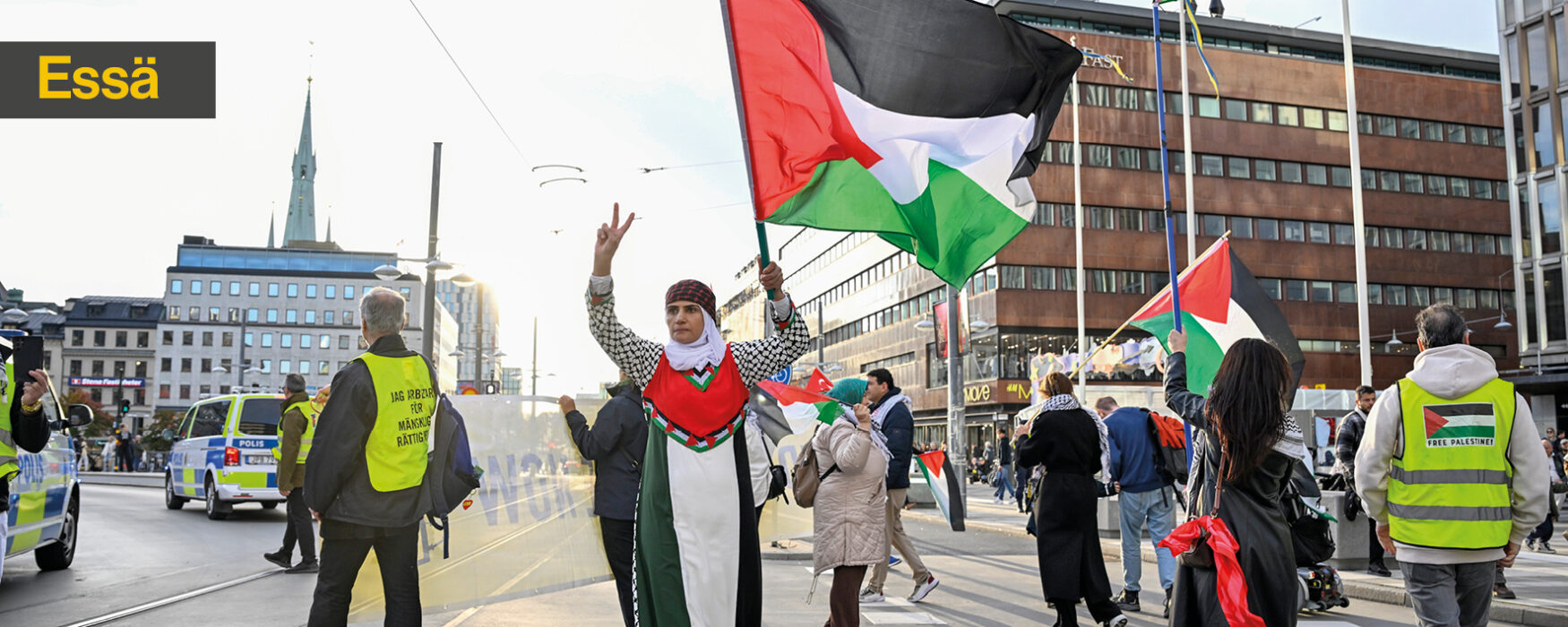 Palestinska arbetsgruppen i Stockholm demonstrerar för Palestina i centrala Stockholm 11 oktober 2025.