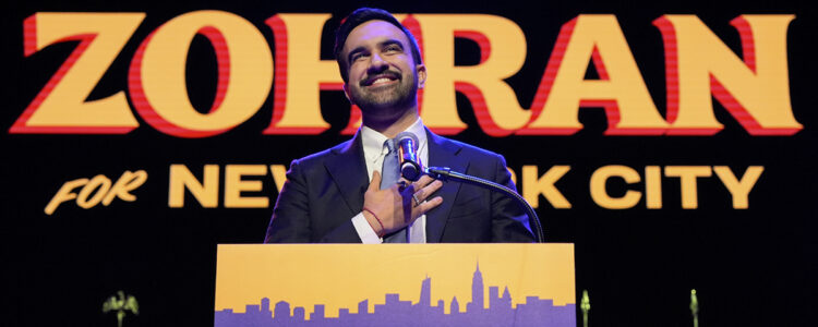 Zohran Mamdani under ett segertal