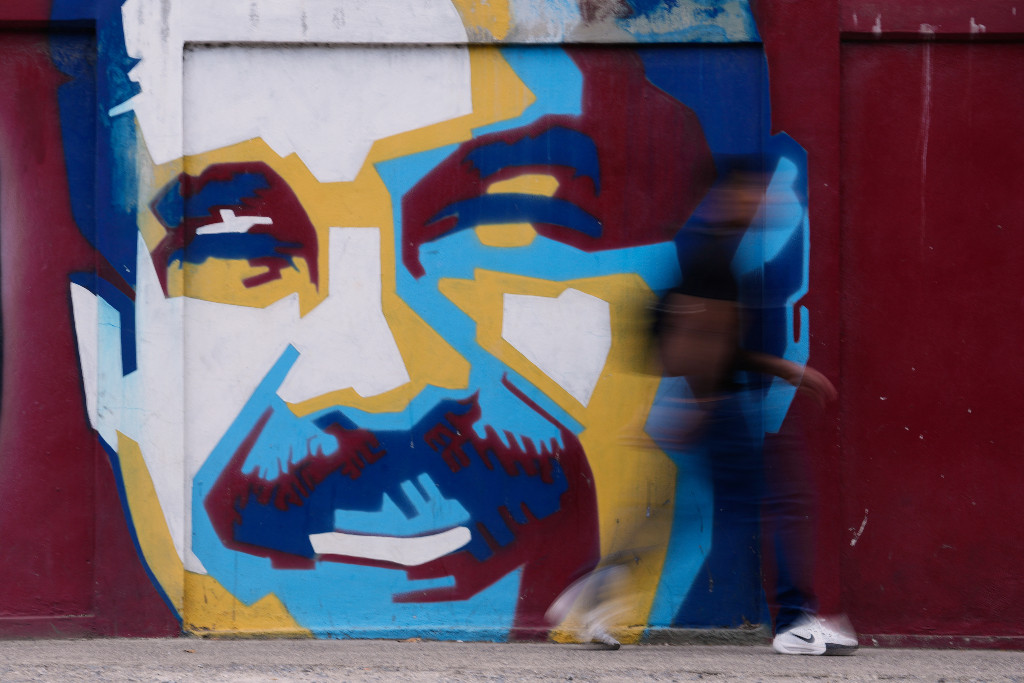 Muralmålning av Venezuelas president Nicolas Maduro.